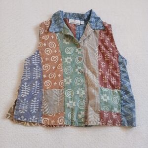sacred threads ♡ patchwork button blouse